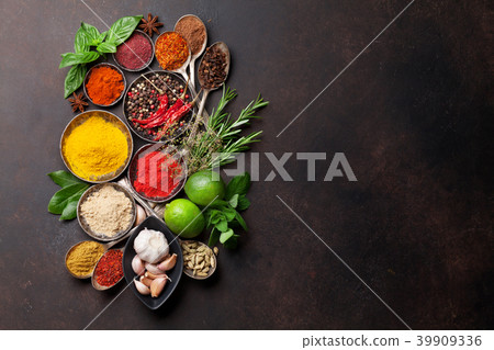 Various spices and herbs 39909336