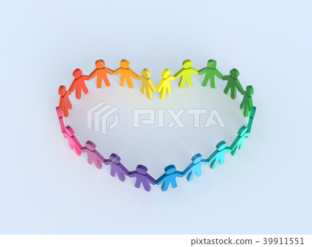 Heart circle of people peace exchange friendship 39911551