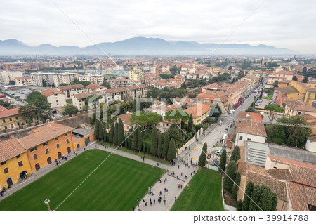 Landscape of the city of Pisa seen from the Leaning Tower of Pisa Landscape of the city of Pisa seen from the Leaning Tower of Pisa 39914788