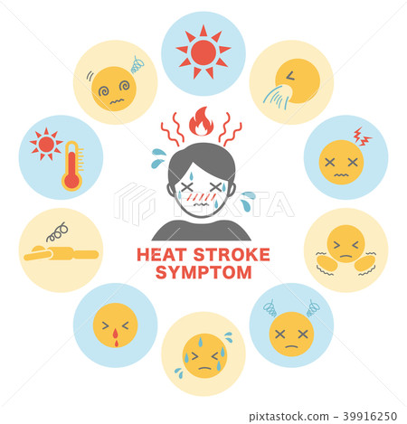 Heatstroke symptom icon - Stock Illustration [39916250] - PIXTA