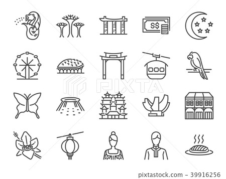 Singapore icon set 39916256