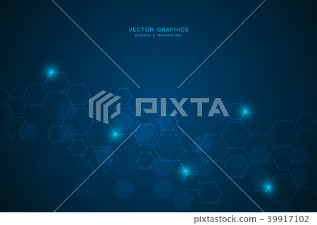 Technology background with hexagons. Molecular 39917102