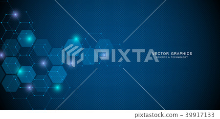 Technology background with hexagons. Molecular 39917133