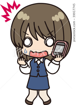 Female office worker _ smartphone _ surprised Female office worker _ smartphone _ surprised 39917745
