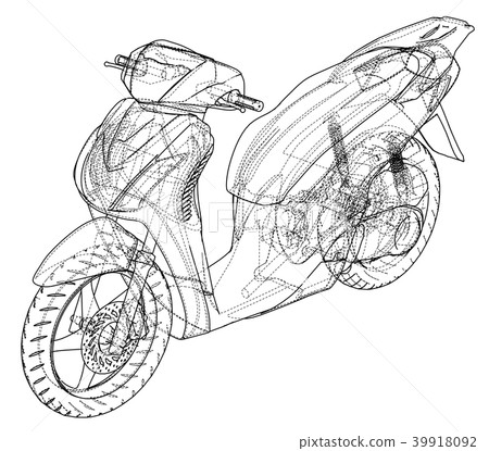 Scooter outline concept. Vector Scooter outline concept. Vector 39918092
