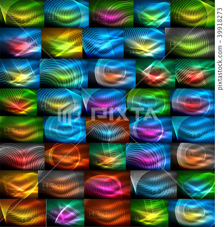 Mega collection of shiny glowing shapes on dark Mega collection of shiny glowing shapes on dark 39918273