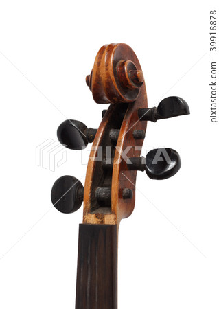 Antique violin scroll without strings 39918878