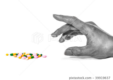 patient hand & medicine patient hand & medicine 39919637