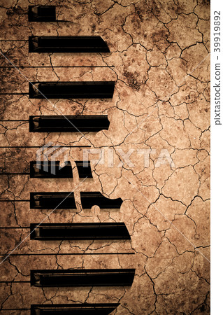 piano in violin shape on crack soil texture piano in violin shape on crack soil texture 39919892