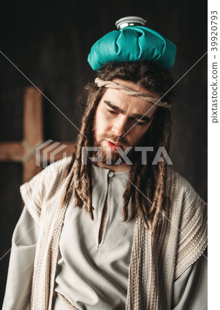 Jesus Christ with a heating pad on his head Jesus Christ with a heating pad on his head 39920793