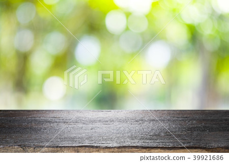 Wooden table with blur background of nature forest 39921686