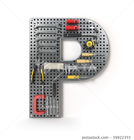 Letter P Alphabet From The Tools Metal Pegboard Stock Illustration 39922355 Pixta