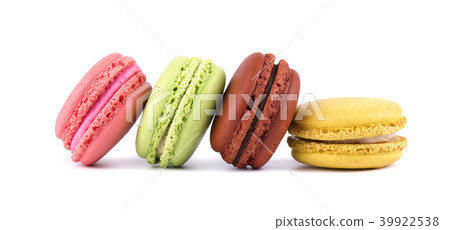 Macarons isolated in white background. Colorful macaroons. Sweet macarons. 39922538