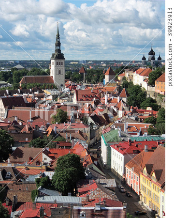Old Town of Estonian capital Tallinn, view from St. Olaf's observation deck 39923913