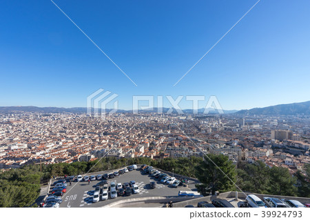 Landscape of Marseille seen from the hill of Notre Dame de la Garde 39924793