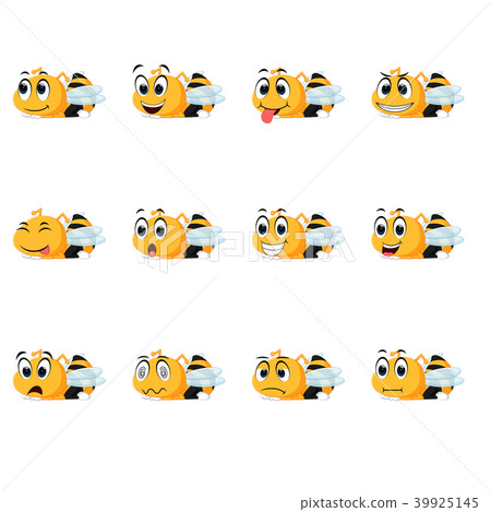 Bee with different facial expressions 39925145