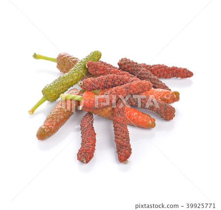 Long pepper or Piper longum on white background Long pepper or Piper longum on white background 39925771