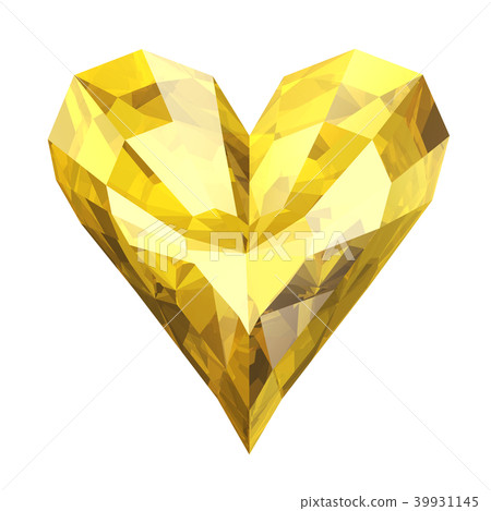 Heart Crystal Yellow Stock Illustration