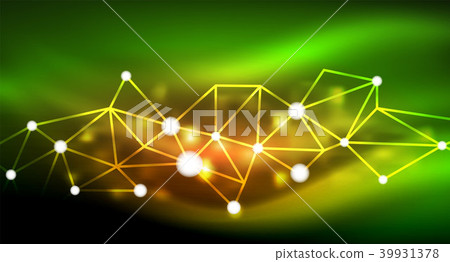 Shiny stars, neon glowing digital connected light dots Shiny stars, neon glowing digital connected light dots 39931378