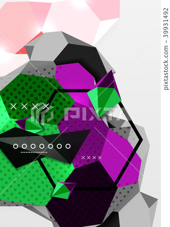 Color 3d geometric composition poster 39931492