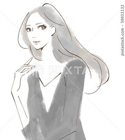 Hand drawn adult woman watercolor style Hand drawn adult woman watercolor style 39933132