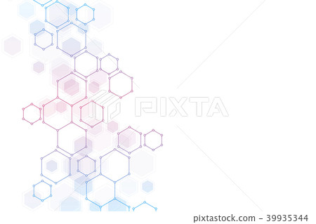 Hexagon background design. Geometric abstract background with molecular structure. Hexagon background design. Geometric abstract background with molecular structure. 39935344
