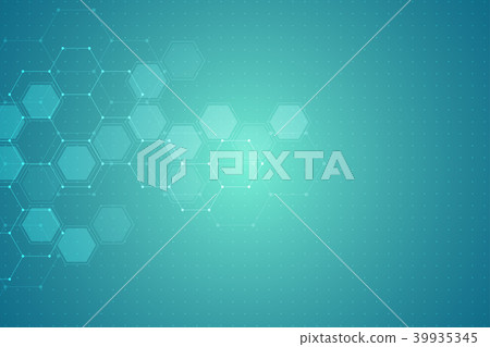 Hexagon background design. Geometric abstract background with molecular structure. Hexagon background design. Geometric abstract background with molecular structure. 39935345