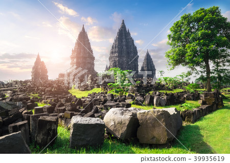 Ancient Prambanan Hindu temple ruins Indonesia Ancient Prambanan Hindu temple ruins Indonesia 39935619