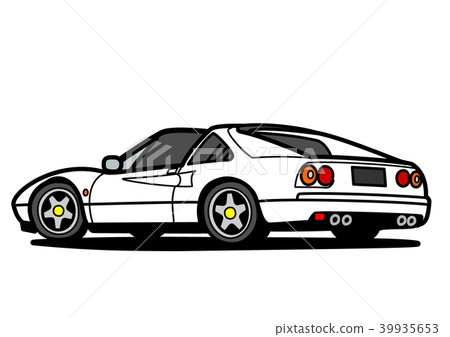 意大利體育背面圖白色汽車例證 39935653