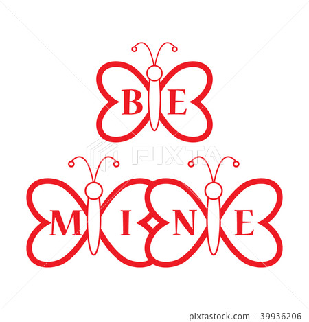 Butterflies and Valentine's Day Be Mine love. Butterflies and Valentine's Day Be Mine love. 39936206
