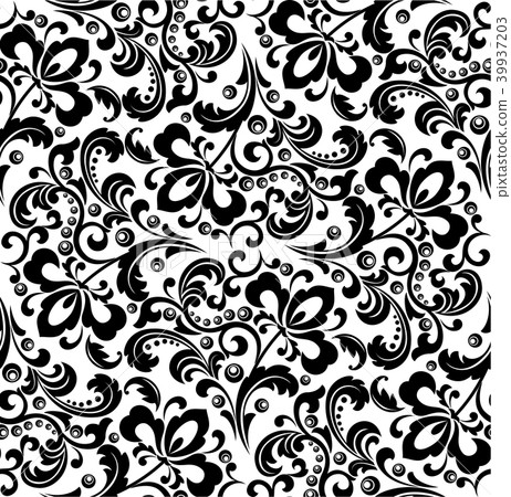 Floral pattern. Wallpaper baroque, damask. 39937203