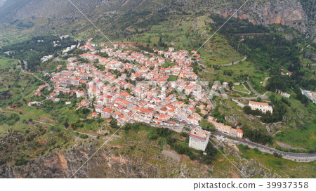 Aerial view of modern Delphi town, near Aerial view of modern Delphi town, near 39937358
