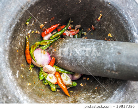 Mortar Thai Kitchenware for make chili sauce Mortar Thai Kitchenware for make chili sauce 39937386