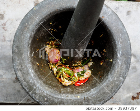Mortar Thai Kitchenware for make chili sauce Mortar Thai Kitchenware for make chili sauce 39937387