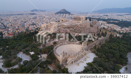 Aerial view of Acropolis of Athens ancient citadel 39937412
