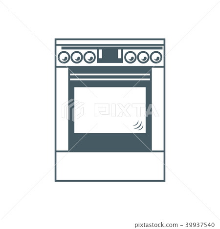 Stylized icon of a colored cooker Stylized icon of a colored cooker 39937540