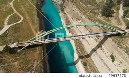 Aerial view of famous Corinth Canal of Isthmus 39937878