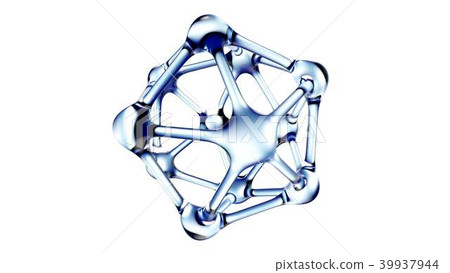 DNA molecule in water over white background. DNA molecule in water over white background. 39937944