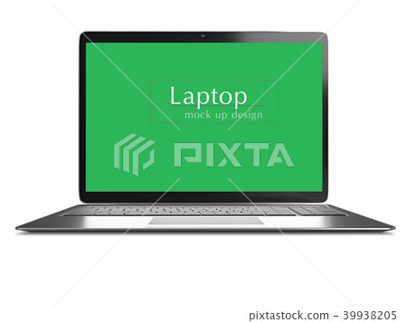 Modern computer laptop isolated on white background with blank screen for mockup with cliping path 39938205