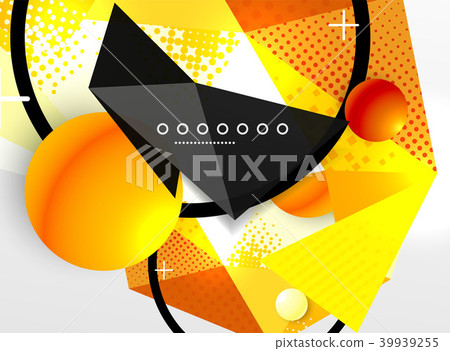 Vector color geometric abstract composition, triangular and polygonal design elements, digital Vector color geometric abstract composition, triangular and polygonal design elements, digital 39939255