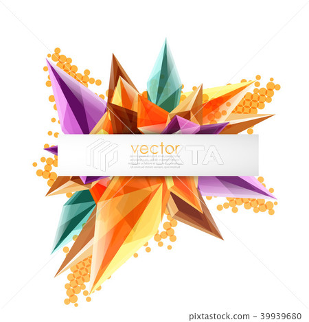 Colorful blooming crystals vector abstract background 39939680