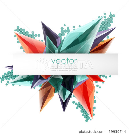 Colorful blooming crystals vector abstract background 39939744