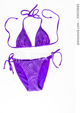 multicolored knitted beach bikini isolated  39939885