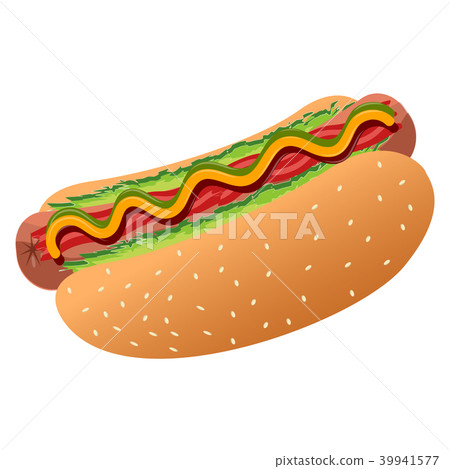 Isolated hot dog Isolated hot dog 39941577