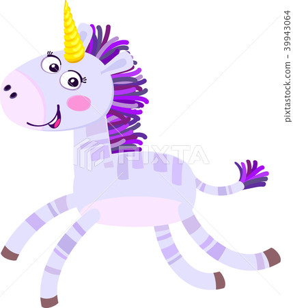 Cute cartoon unicorn. Flat vector illustration. 39943064