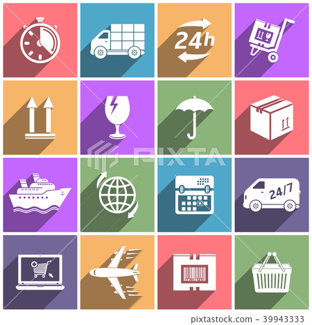 Flat icons set shipping and delivery 39943333