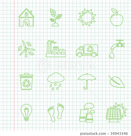 Environment icons, thin line style, flat design Environment icons, thin line style, flat design 39943346