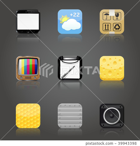 Apps icons with reflection Apps icons with reflection 39943398
