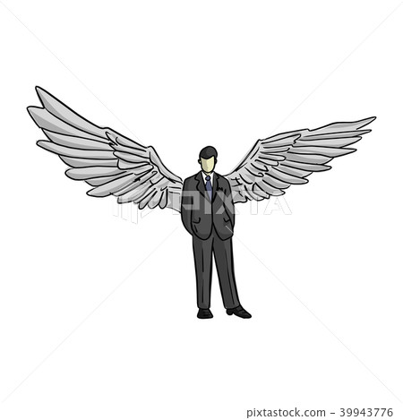 businessman with wing on his back vector  39943776