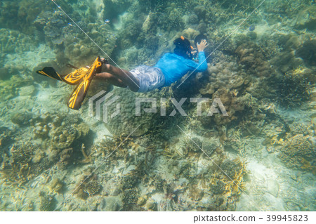 snorkeling diver snorkeling diver 39945823